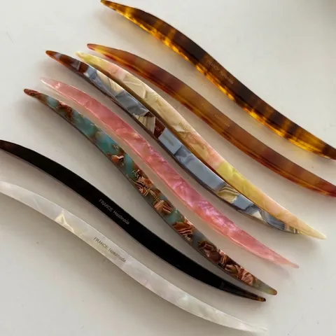 Französischer Vintage Acetat Haarstab Für Damen Eleganter Marmor Textur Wellenförmiger Haargabel Handgefertigte Haar Accessoires