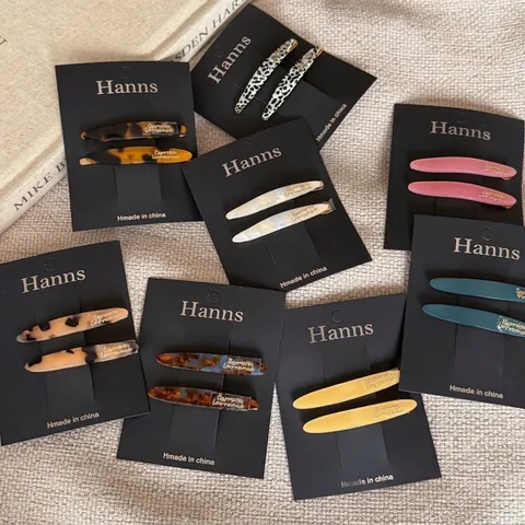 Französische Acetat Weidenblatt Haarspangen Für Damen Elegante Minimalistische Pony Seitenclips Gold Label Haaraccessoires
