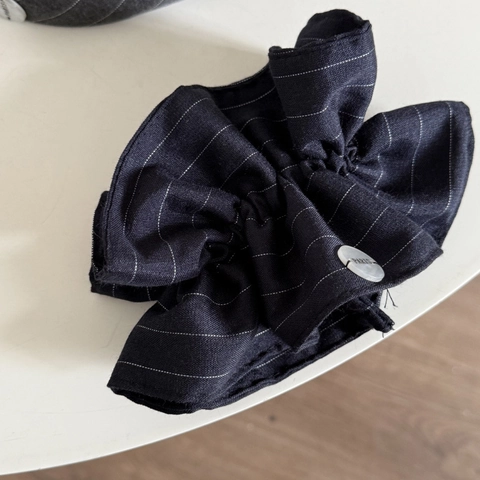 Cerchietto per Capelli in Tessuto a Righe Stile Francese Ampio Cerchio per Capelli Con Bottone Decorativo Paris Elastico per Capelli per Donna Accessori