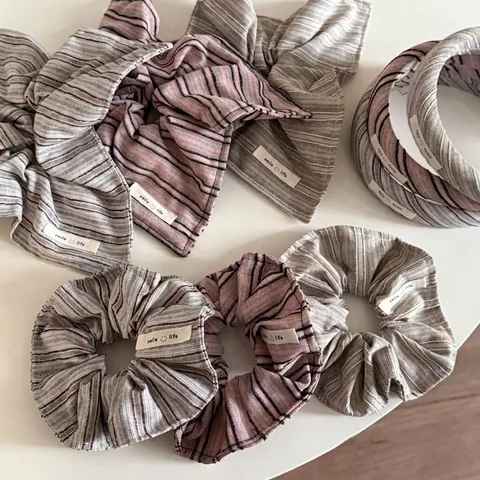 Accessoires Cheveux en Tissu Rayé Doux de Style Coréen Chou chous Serre-têtes Pinces à Cheveux Faits à la Main Mode Femme Décor
