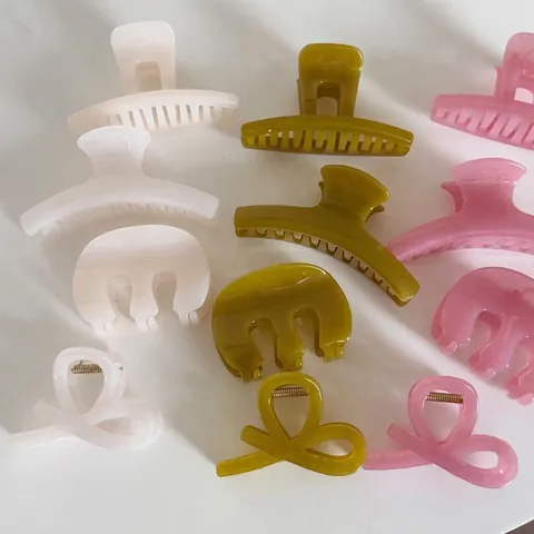 Clip per Capelli in Acrilico Minimalista Colore Gelatina per Donna Semplice Clip a Squalo Geometrica Accessori Capelli Eleganti