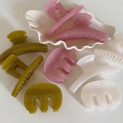 Clip per Capelli in Acrilico Minimalista Colore Gelatina per Donna Semplice Clip a Squalo Geometrica Accessori Capelli Eleganti