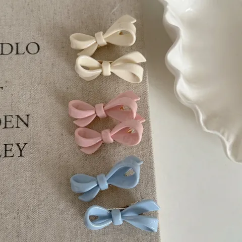 Lindas Pinzas Para El Cabello Con Lazo De Mariposa Acrílico Para Mujeres Niñas Moda Clip De Pico De Pato Geométrico Horquilla