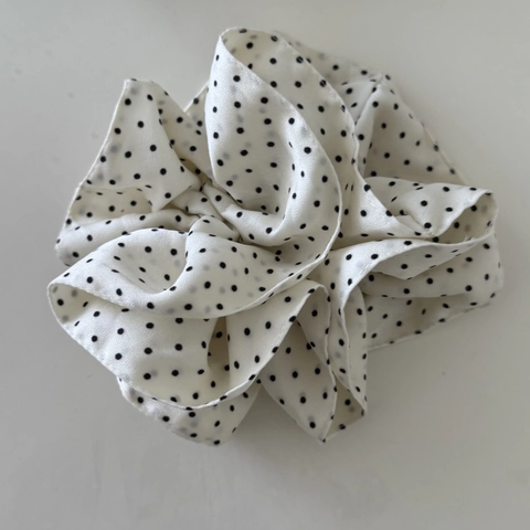 Coleteros de Tela con Lunares y Flores Estilo Francés para Mujer Gomas para el Pelo Elásticas Grandes Accesorios de Tela Elegantes