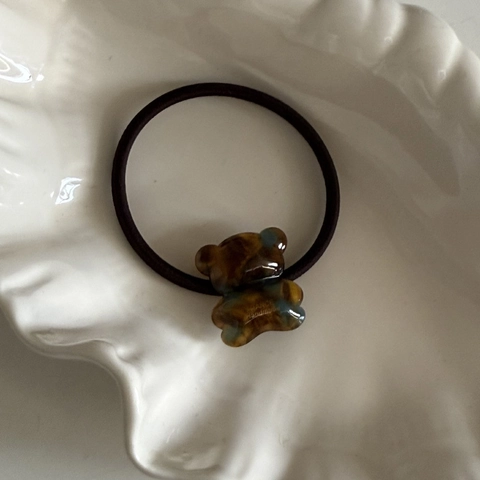 Coletero de Oso de Acetato Coreano para Mujer Lindo Colgante de Oso Minimalista Banda para el Cabello Elástica Retro