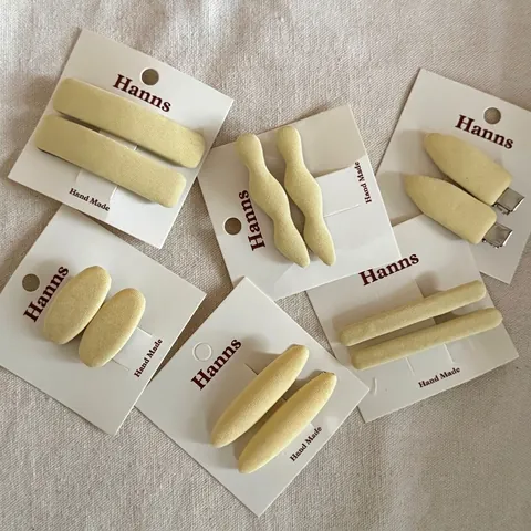 Koreanischer Stil Buttergelb Stoffumwickelt Haarspangen Einfach Geometrisch BB Seitenclips Für Damen Mädchen Haarschmuck