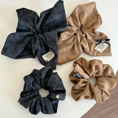 Coleteros de Terciopelo Vintage para Mujer Lazo Hecho a Mano Corazón Diamante de Imitación Gomas de Pelo Suave Elástico Lunares Accesorios para el Cabello
