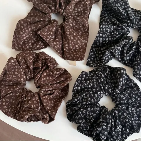 Vintage Blumen Stoff Haargummi Für Damen Band Schleife Haarbänder Einfache Große Elastische Haarbänder Täglich Haarschmuck