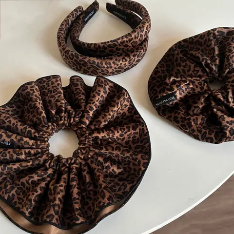 Leopardenmuster Haarschmuck Set Samt Polyester Haargummi Und Verdicktes Stirnband Für Damen Vintage Haarbänder Zubehör