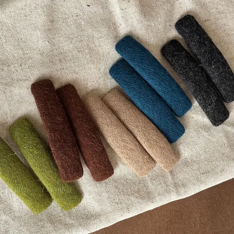 Minimalist Fabric Wrapped BB Hair Clips For Women Rectangular Felt PU Leather Side Bangs Clips Daily Hair Accessories