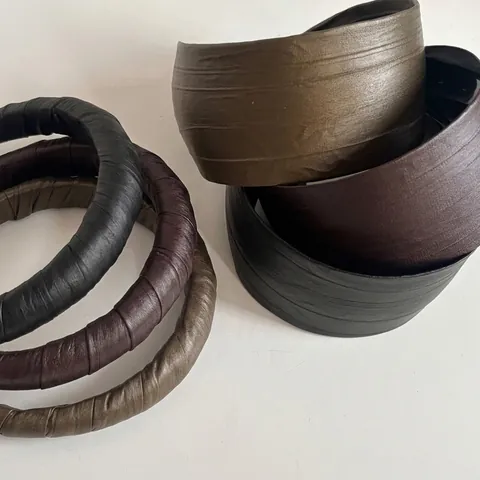French Style Leather Texture Wide Headband Handmade Fashion Solid Color Hair Hoop For Women Daily Fashionable Headwear