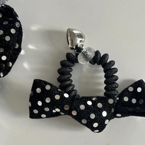 Women's Sparkling Sequin Bow Hair Ties Glitter Fabric Scrunchies Elastic Telephone Cord Hair Bands Ponytail Holders Accessory