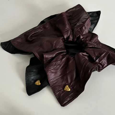 Vintage Elastico per Capelli in Pelle PU Fiocco Molletta Ciondolo a Cuore Cerchietto Elegante Accessori per Capelli da Donna
