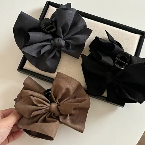 Molla per Capelli con Fiocco in Tessuto Oversize in Stile Francese Elegante Clip per Capelli a Farfalla Grande per Donna
