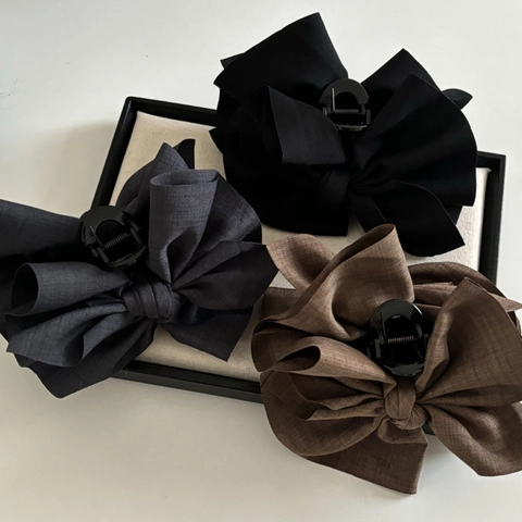 Molla per Capelli con Fiocco in Tessuto Oversize in Stile Francese Elegante Clip per Capelli a Farfalla Grande per Donna