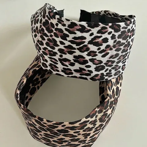 Retro Luipaardprint Brede Rand Hoofdband Voor Vrouwen Hoge Kroon Stof Gewatteerde Haarklem Mode Haaraccessoires Dagelijkse Hoofddeksels