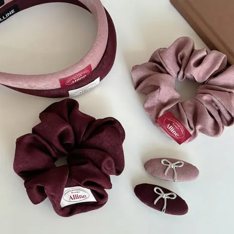 Mode Stoff Schleife Haarspange Pink Latte Serie Oval Seitenhaarnadel Minimalistisch Elegant Haarschmuck Für Damen Alltag