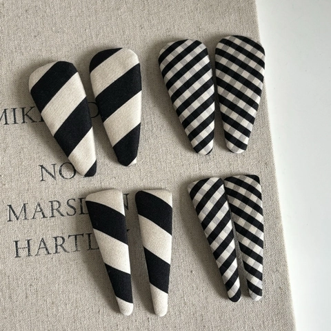 Fermagli per Capelli in Tessuto Fatti a Mano per Donna Clip BB Coreane a Righe a Quadretti e Floccate Forcine Geometriche Accessori Quotidiani