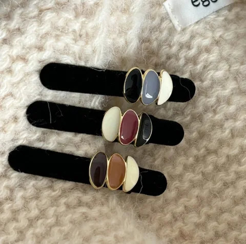 Vintage Emaille Fluweel Haarclip Set Retro Legering Metaal Verguld Geometrische Eendenbekclip Mode Haaraccessoires Voor Vrouwen