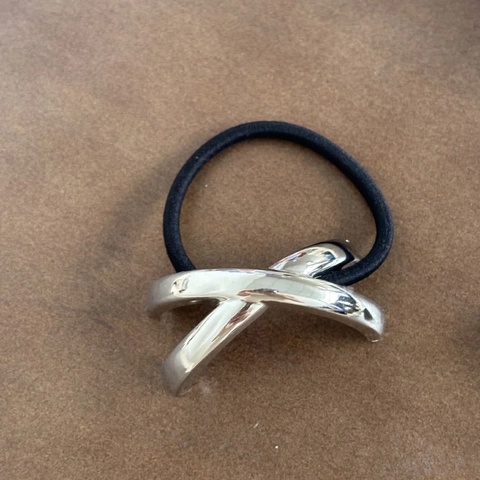 Coletero de Metal Minimalista para Mujer Aleación Geométrica de Alta Elasticidad Color Oro Plata Soporte para Coleta
