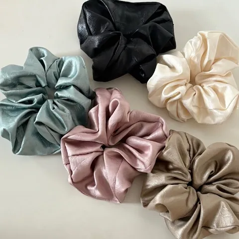 Elegant Large Satin Scrunchie For Women Solid Color Elastic Hair Rope High Quality Silk Texture Ponytail Holder Headwear
