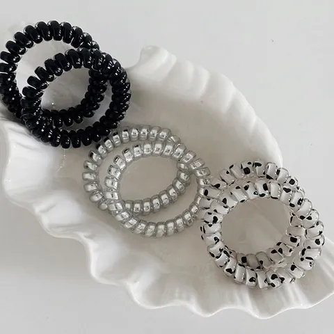 Élastiques à Cheveux Spirale Imprimé Vache Haute Élasticité pour Femmes Élastiques Cordon de Téléphone Durables Accessoires de Cheveux