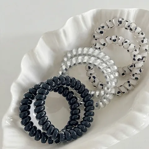 Élastiques à Cheveux Spirale Imprimé Vache Haute Élasticité pour Femmes Élastiques Cordon de Téléphone Durables Accessoires de Cheveux