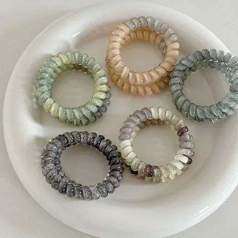 Minimalista Marmo Motivo Sfumato Cavo Telefonico Elastici Per Capelli Da Donna Senza Cuciture Elastico Spirale Gioielli