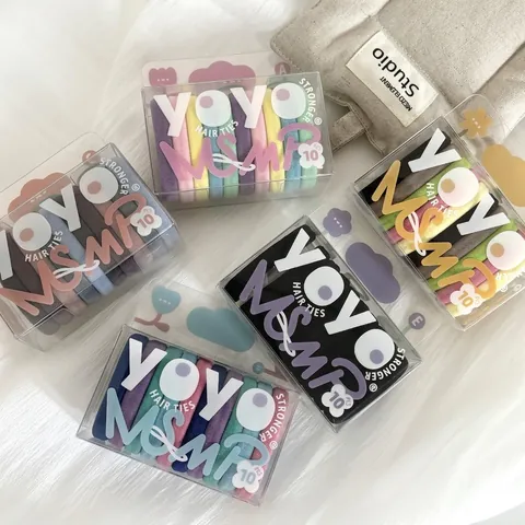 High Elasticity Candy Color Fabric Hair Ties Basic Versatile Towel Scrunchies In Box Fashion Women Hair Accessories Headwear