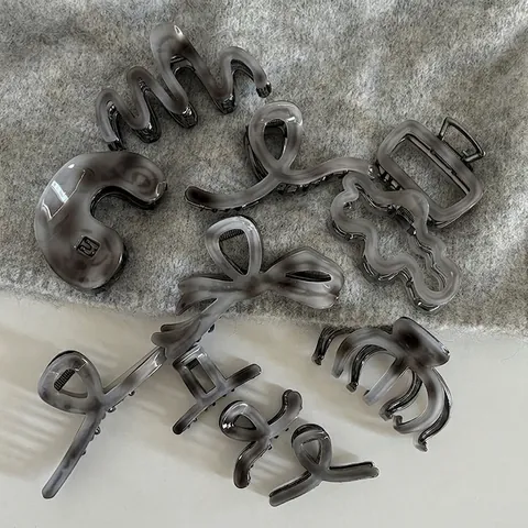 Marble Ink Wash Pattern Acetate Hair Claw Clip Irregular Elegant Shark Clip For Women Hair Styling Accessory