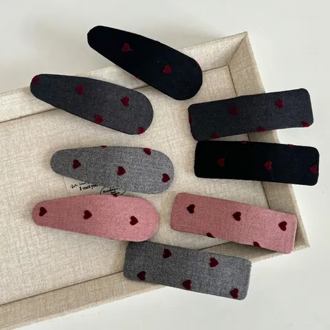 Dolci Fermagli per Capelli in Tessuto a Cuore per Donna Moda Fatti a Mano Clip BB Laterali Forcine Retro Accessori Capelli