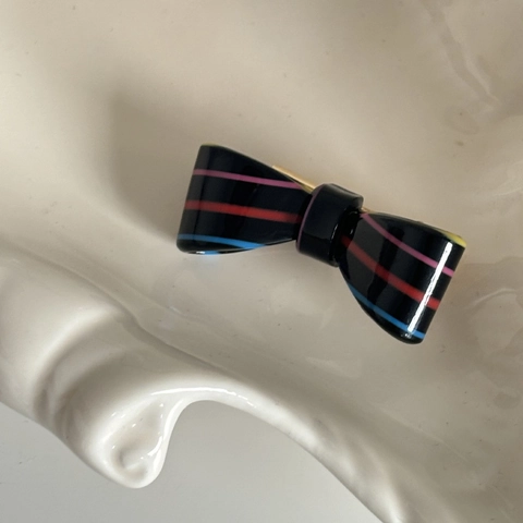 Süßigkeiten Gestreifte Acetat Schleife Haarspange Bunte Streifen Haargummi Handgefertigte Einfache Vielseitige Haarschmuck Für Damen