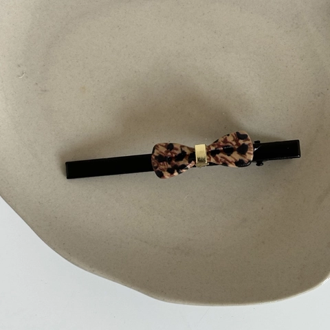 Elegante Pinza per Capelli con Fiocco a Stampa Leopardata Nastro in Tessuto Pinza a Squalo Moda Metallo Clip a Becco d'Anatra Accessori Capelli Donna