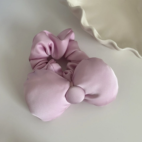 Sweet Satin Bow Scrunchie Solid Color Handmade Pleated Hair Tie High End Elegant Elastic Hair Band For Women Hair Accessories
