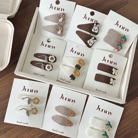 Vintage Stickerei Blumen Haarklammern Minimalistisch Stoff BB Clips Für Damen Kinder Handgefertigt Retro Blume Haarnadeln Haarschmuck