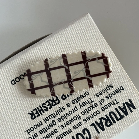 Dolce Fermaglio per Capelli in Acrilico con Fiocco a Strisce Retrò a Quadri Becco d'Anatra per Donna Ragazze Carino Fiocco Accessori