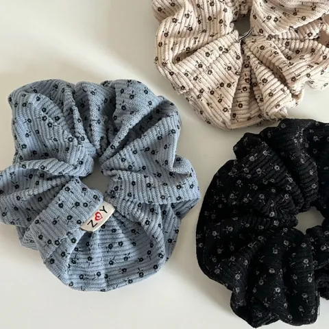 Scrunchies per Capelli in Velluto a Coste Elastici per Donna Ragazza Retro a Righe Fatti a Mano Accessori per Capelli