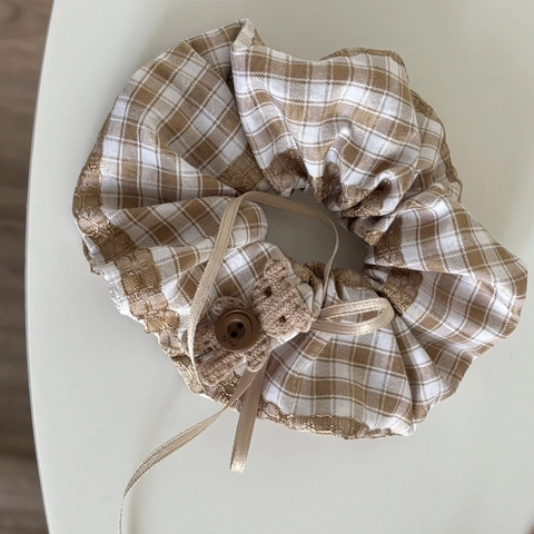 Set Accessori per Capelli con Orsetto Plaid Vintage Molletta Cerchietto Elastico per Capelli in Tessuto Gingham per Donna Ragazze Decorazioni Stile Foresta