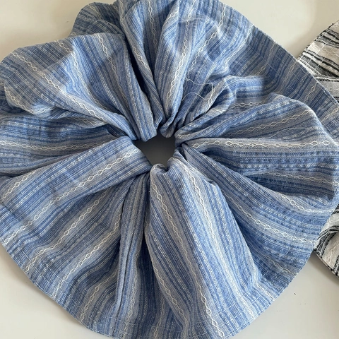 Oversized Striped Cloth Scrunchies For Women Handmade Korean Style Elastic Hair Ties Ponytail Holder Fashion Hair Accessories