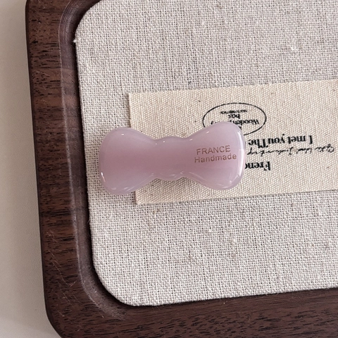 Pinza para el Pelo con Lazo de Acetato Vintage Francés Hecho a Mano Color Caramelo para Mujer Accesorios para el Cabello