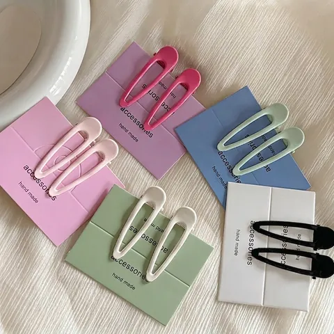 Pinces à Cheveux en Alliage Forme Goutte d'Eau Couleur Crème pour Femmes Filles Épingles à Cheveux Bec de Canard Mat Accessoires Mode
