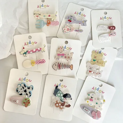 Simpatici Fermagli per Capelli in Acrilico con Animali a Cartone Animato per Donne e Ragazze Fermagli a Pois Accessori per Capelli