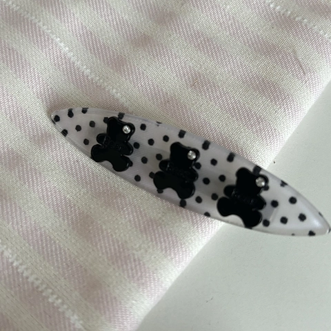 Koreanische Acetat Bär Haarklammer Gepunktet Gestreift Entenschnabel Clip Strass Verzierte Pony Seitenclip Mode Haarschmuck Für Damen