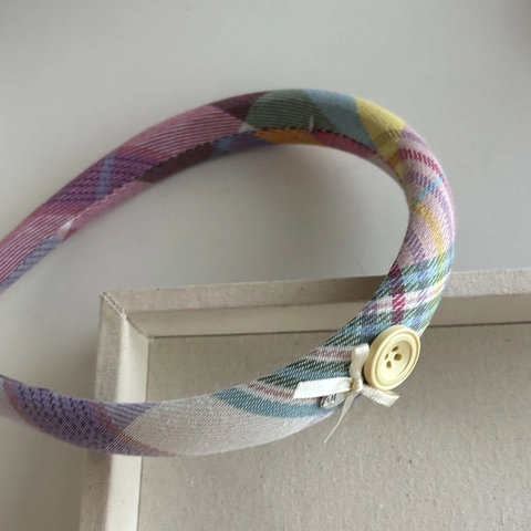 Pinza para el Pelo con Lazo de Cuadros para Mujer Cinta Dulce de Tela de Nailon Clip de Pico de Pato Horquilla con Corazón