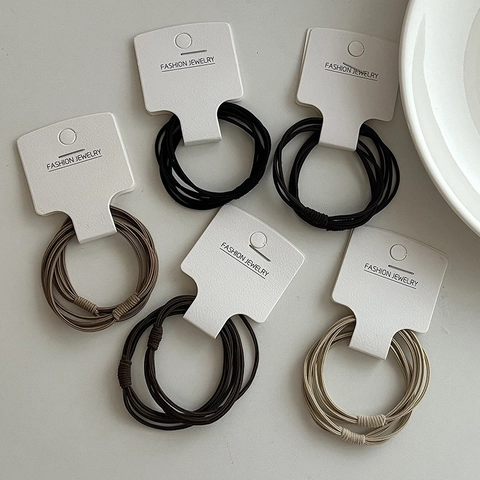 Gomas para el Pelo Multihilo de Alta Elasticidad para Mujer Soporte para Coleta Suave y sin Costuras Hecho a Mano
