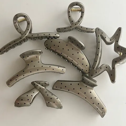 Fermaglio per Capelli a Pois Grigio per Donna Grande Molletta a Squalo in Acrilico Accessori per lo Styling dei Capelli Antiscivolo