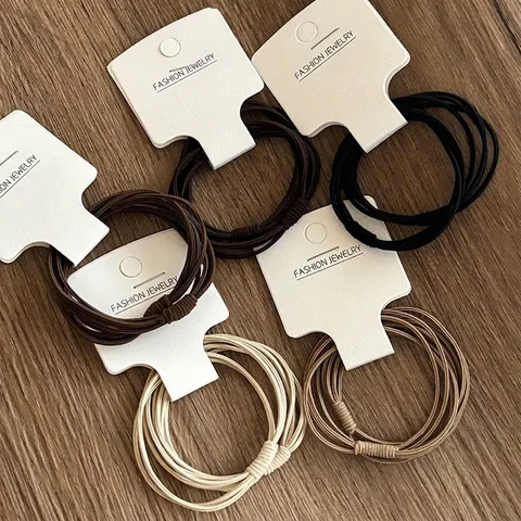 Gomas para el Pelo Multihilo de Alta Elasticidad para Mujer Soporte para Coleta Suave y sin Costuras Hecho a Mano