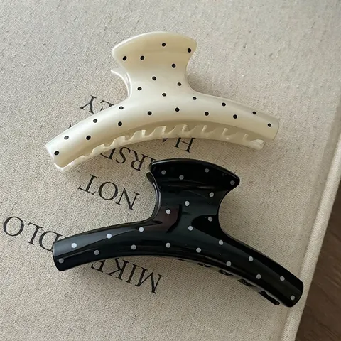 Französisch Retro Polka Dot Große Haarklammer Für Damen Elegant Acryl Haifisch-Clip Mode Haarschmuck Styling-Tool