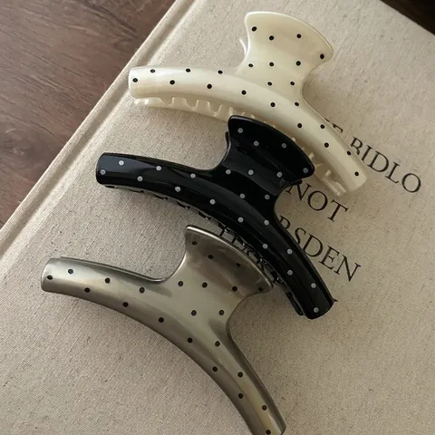 Französisch Retro Polka Dot Große Haarklammer Für Damen Elegant Acryl Haifisch-Clip Mode Haarschmuck Styling-Tool