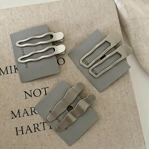 Minimalistische Metall Wellen Haarklammern Für Damen Geometrische Linie Entenschnabel Clip Elegante Matte Silber Gold Kopfschmuck